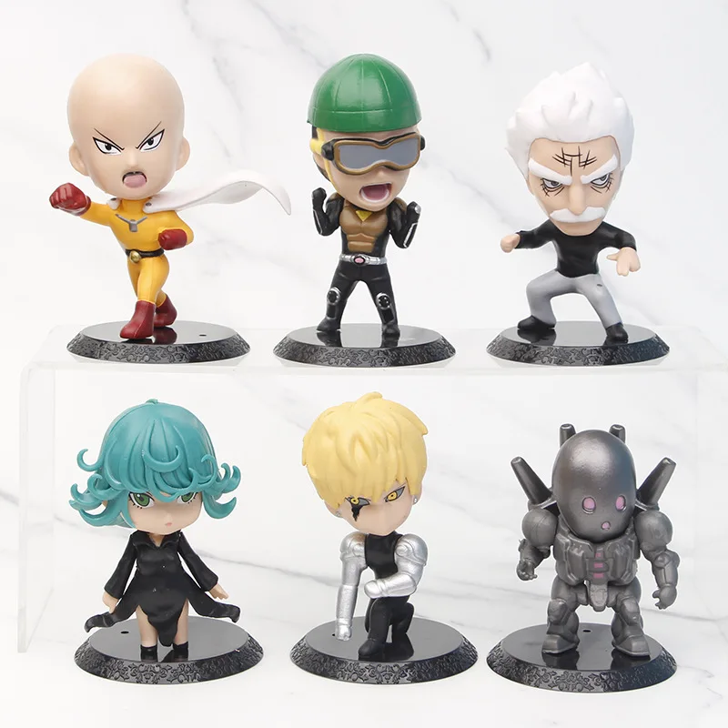 Экшн-фигурки One Punch Man 9-11 см 6 шт./компл. облысная игрушка из ПВХ