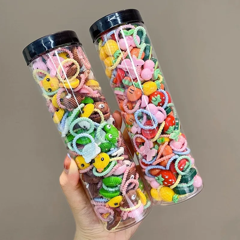 Cute Candy Color Small Mini Thumb Hair Ties Set Lovely Rubber Bands Girls Hair Accessories hair ties for kids