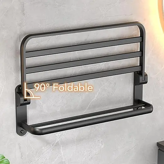 Bathroom accessory solid SS 304 stainless steel wall mounted towel rack holder towel bar