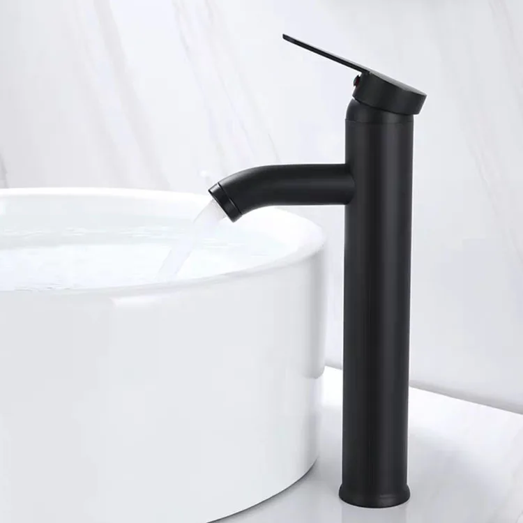 GALENPOO Black Bathroom Sink Faucet Single Handle Tall Vessel Sink Faucet Vanity Bathroom Faucet Basin Mixer Tap