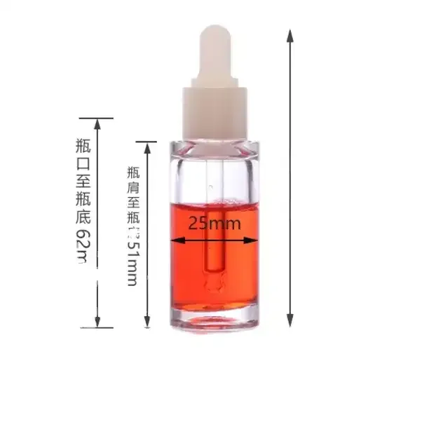 Customized 15ml Empty Clear Plastic PETG Dropper Bottle For Essential Oil Serum Not Easily Broken