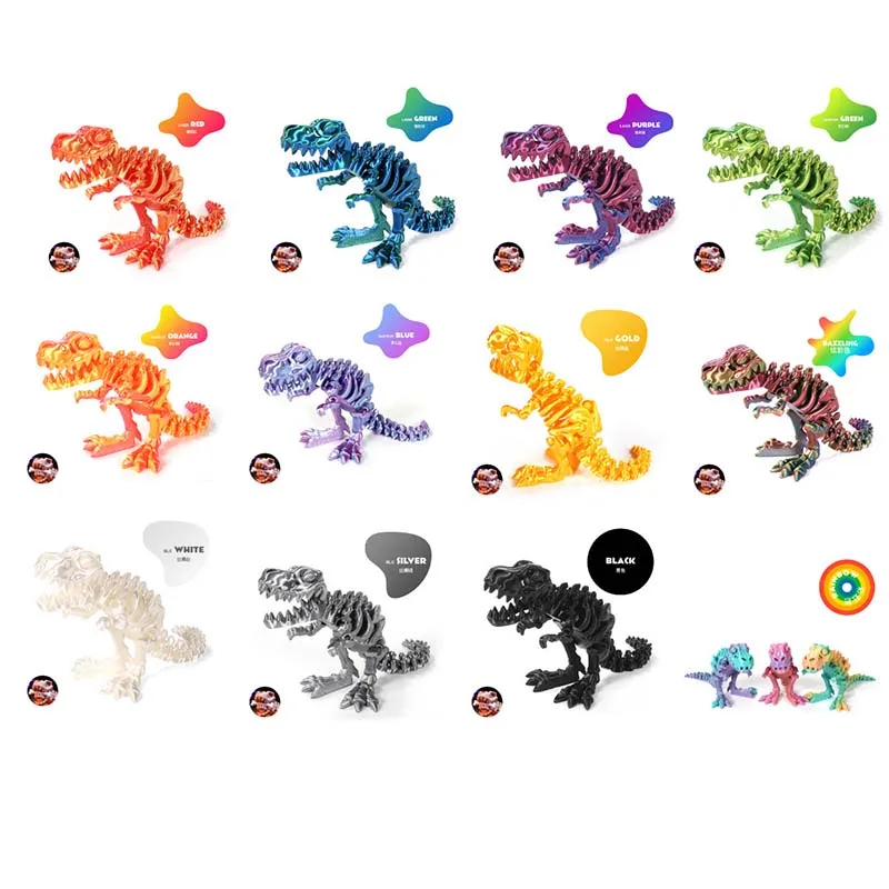 3D напечатанные кости динозавров полностью сочлененные игрушки T Rex Fidget