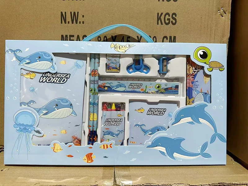 Cartoon students stationery set learning incentives for primary school students stationery set wholesale manufacturers