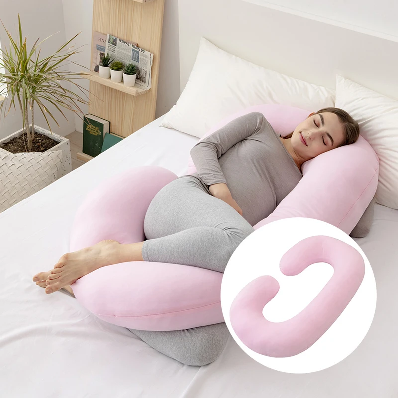 SUNNUO New Custom Full Body C Shaped Multi-color Washable Maternity Nursing Pregnancy Pillow With Removable Cotton Cover