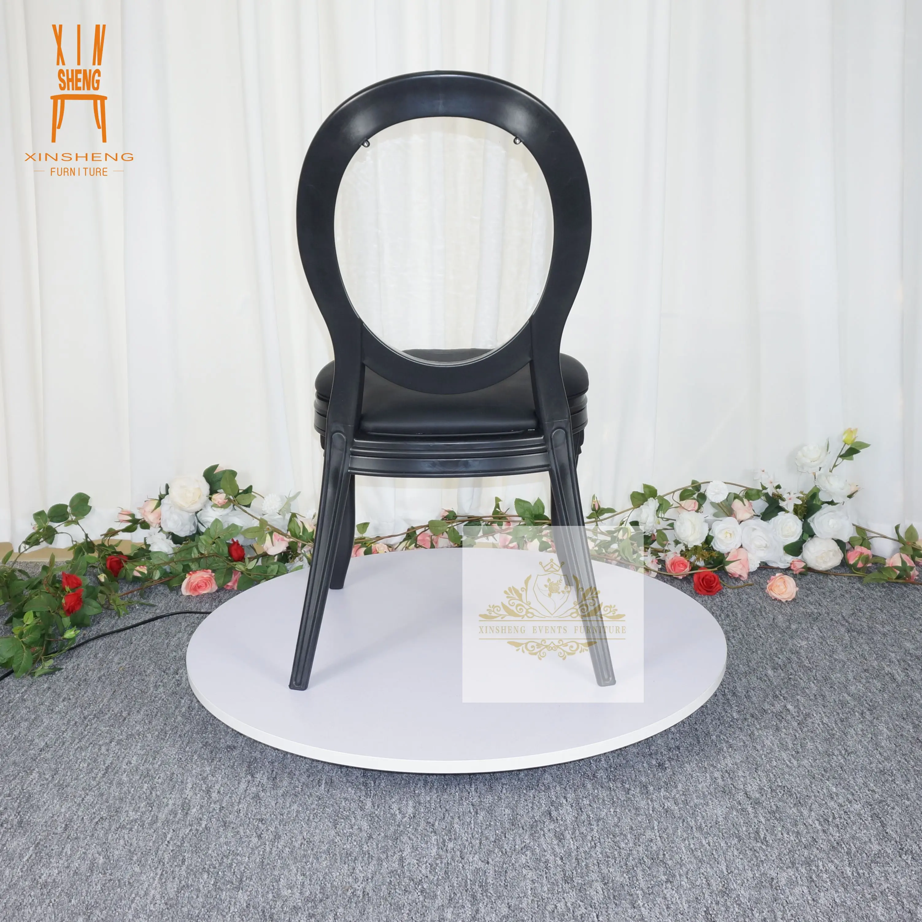 Hotsale Black Resin PP Wedding Party Stackable Rental Dining Ghost chair