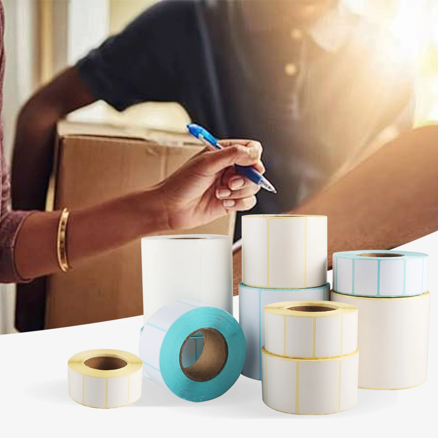 Wholesale Custom Printing Roll 4x6 Inch Direct Thermal Labels Clear Label Self Adhesive Sticker Shipping Label