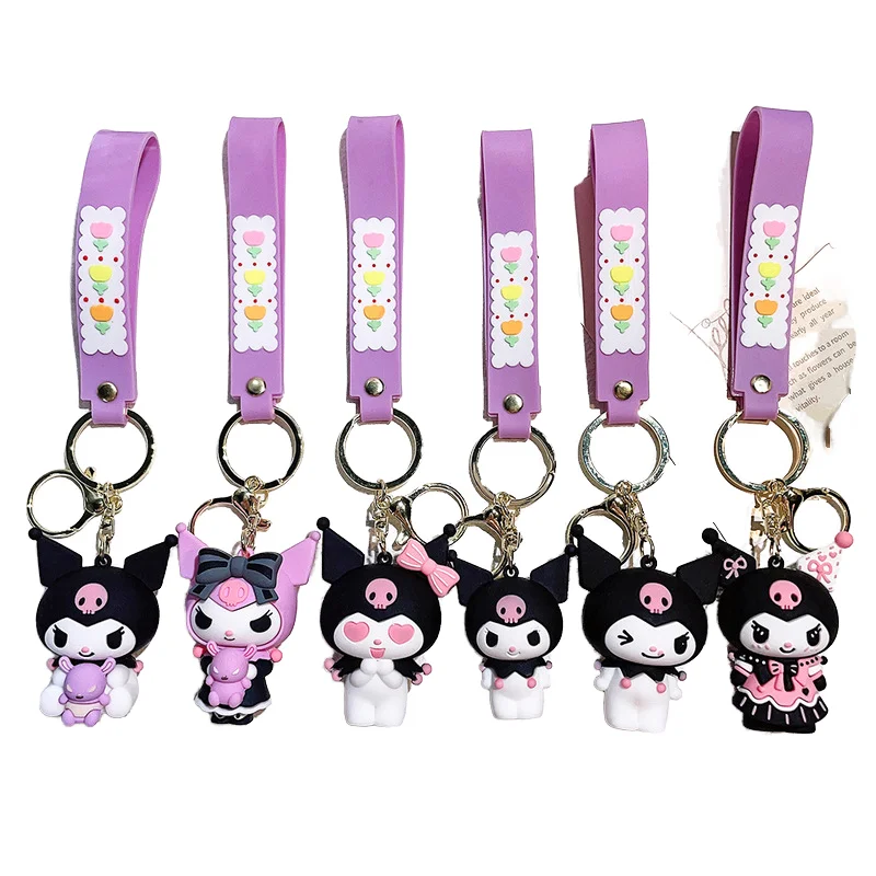 Новый брелок Sanrio Kuromi, милая пластиковая кукла, кулон и сумка, украшение, подарок для пар