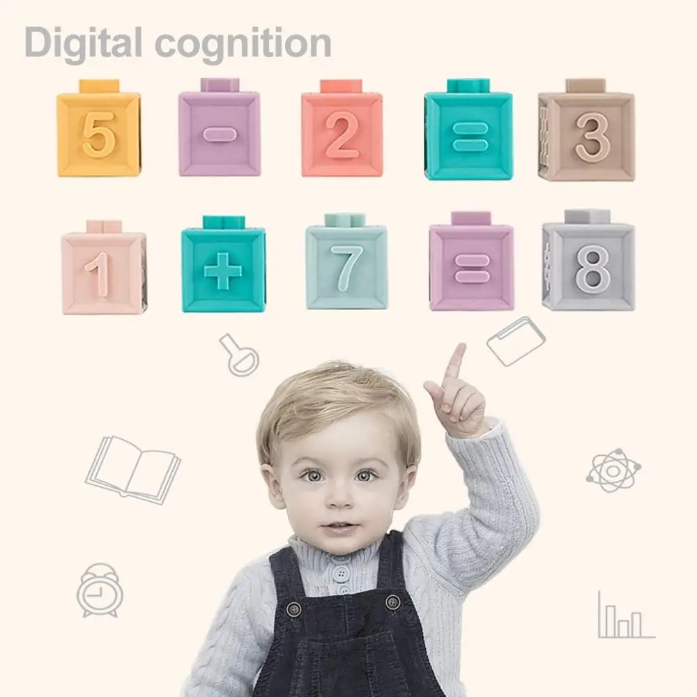 Детские игрушки мягкие строительные блоки 3D сенсорные ручные шарики детский массажный резиновый зуб сжимаемая сенсорная игрушка Монтессори для ванны подарок