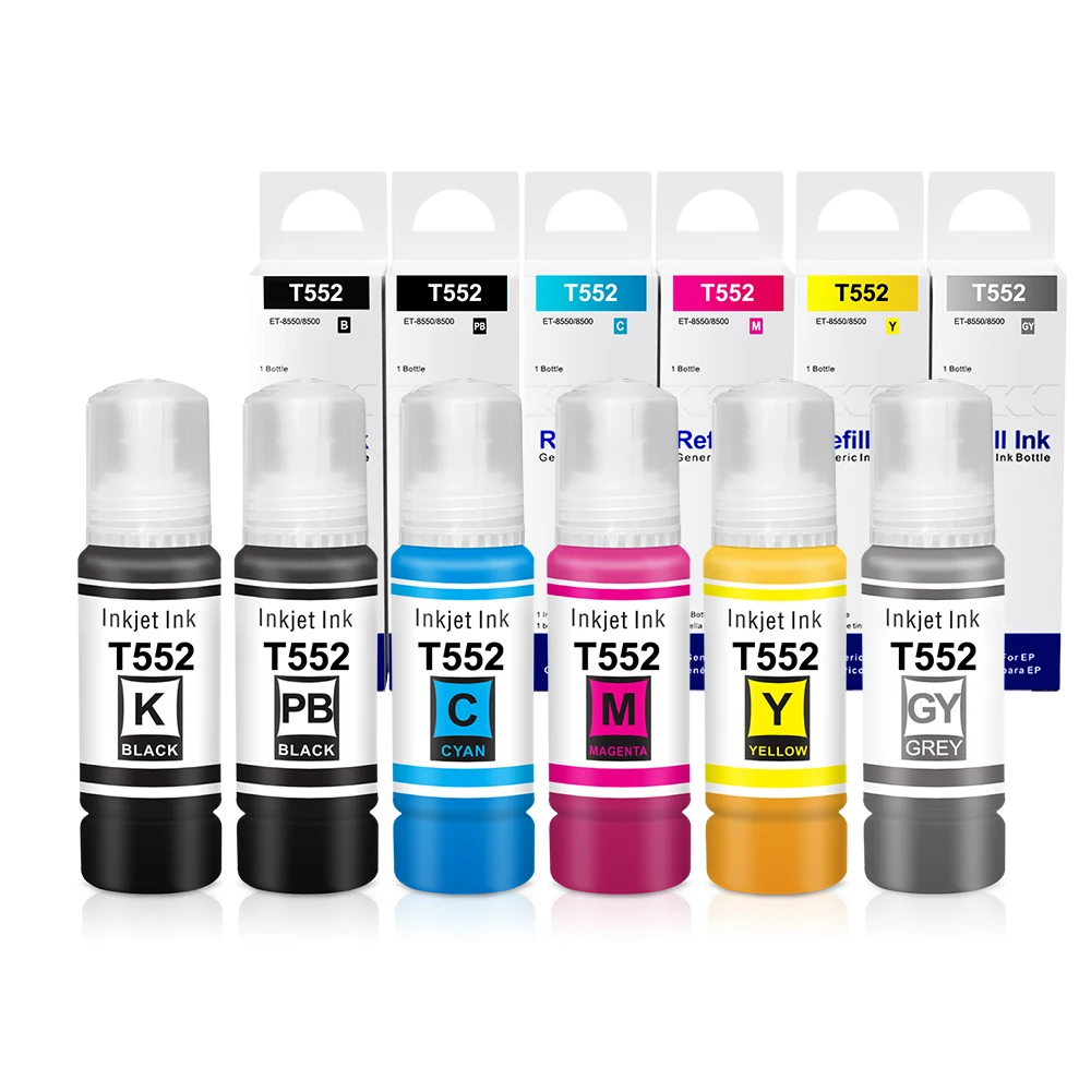 Topjet 552 T552 Compatible Color Water Based Bulk Bottle Dye Ink Refill Sublimation Ink For Epson ET 8550 8500 Inkjet Printer