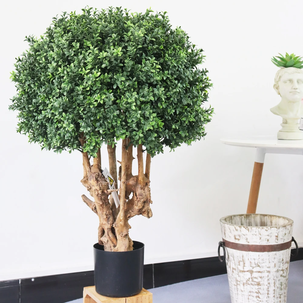 Decoration Simulation Simulation Plant Bonsai Artificial Green Plant Outdoor Uv Artificial Boxwood Topiary Ball Tree