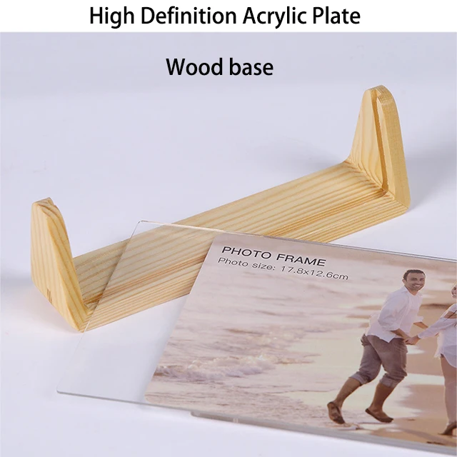 U shaped beech photo frame Custom wood photo frame Desktop decoration crafts