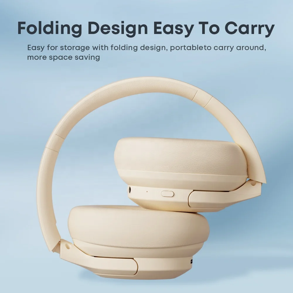 New Custom Noise Cancelling Wireless Headphone Stereo Foldable Headset Earphone Over-head Wireless Headphones for Indoor Outdoor