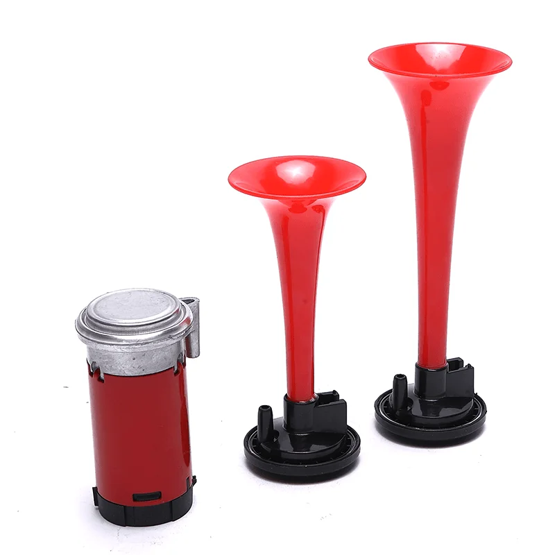 Manufacturers Supply 12V/24V 110dB Car Musical Horn  Frequency 530Hz Or 680Hz Red Dual Trumpets Air Horn