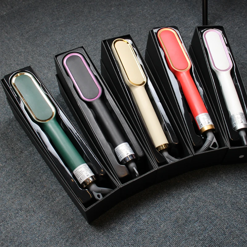 Shipping Amazon FBA Warehouse  Women Iconic Hair Brush Straightener Brush Electric