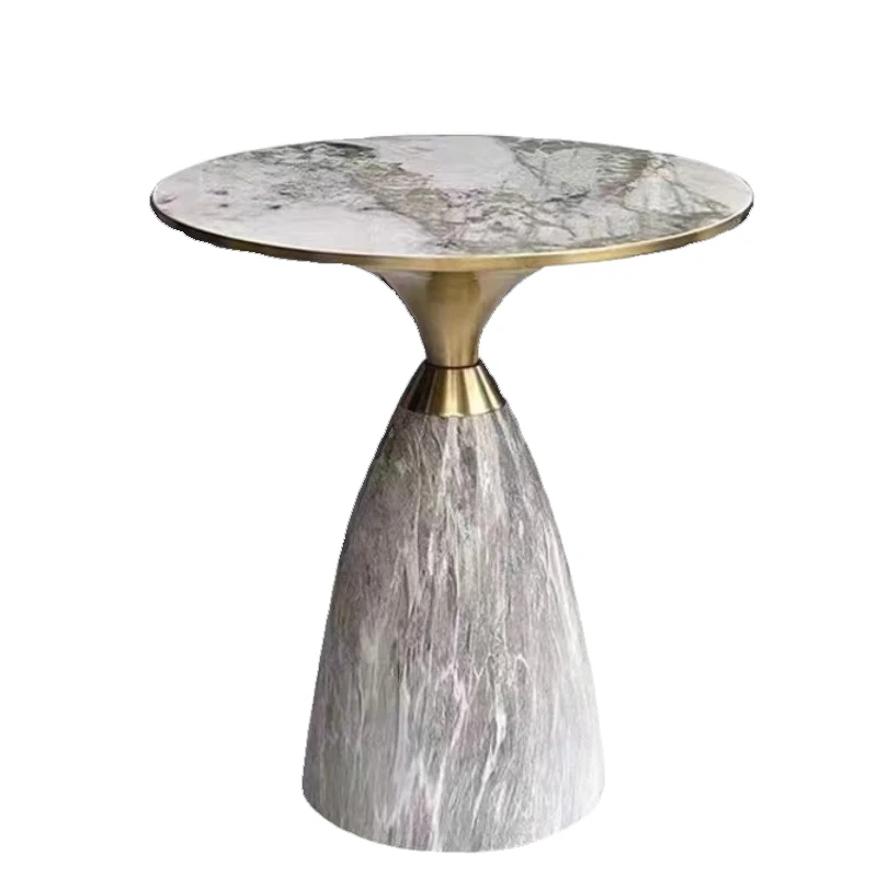 JJ-09 Modern Gold Stainless Steel Leg marble top round living room home furniture luxury side center coffee tea table