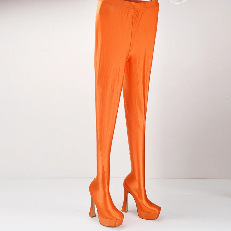 Ladies supper high heel over knee boots fashion trousers legging booties shoes for women