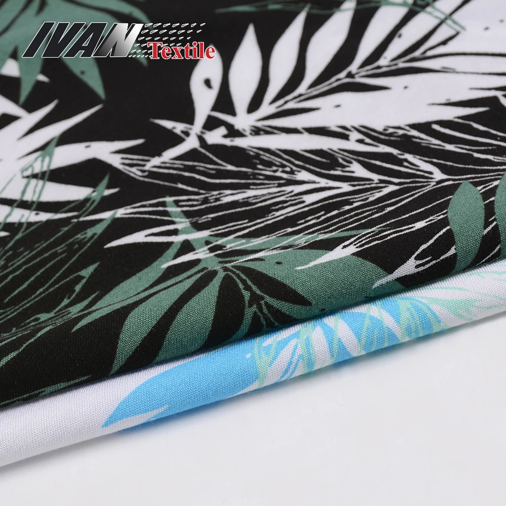 Фабрика Shaoxing, праздничный стиль, модное платье на заказ, устойчивые мягкие листья, искусственный шелк, Чаллис, принт для одежды