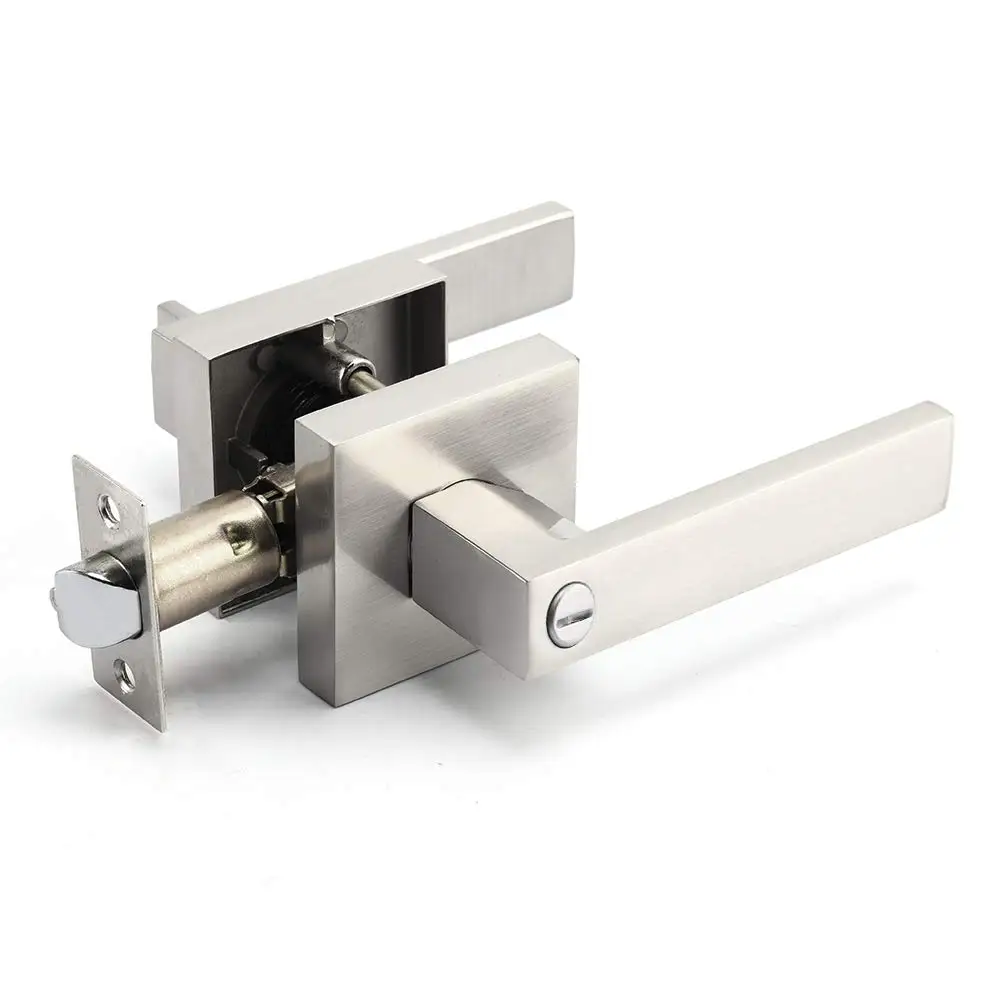 Modern Style Design Shape Door Lock Privacy Lock Bathroom Office Door Lever With Adjustable Latch