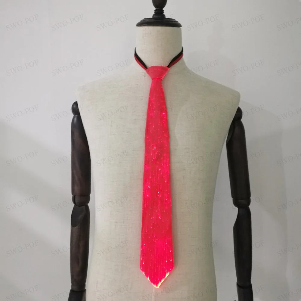 LED Lights Luminous necktie Fiber Optic Fabric Light