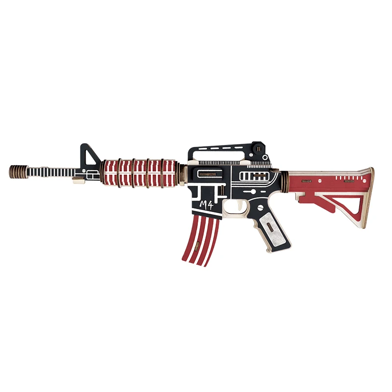 The best selling pistol simulation model 3D puzzle game wooden puzzle boy gift.