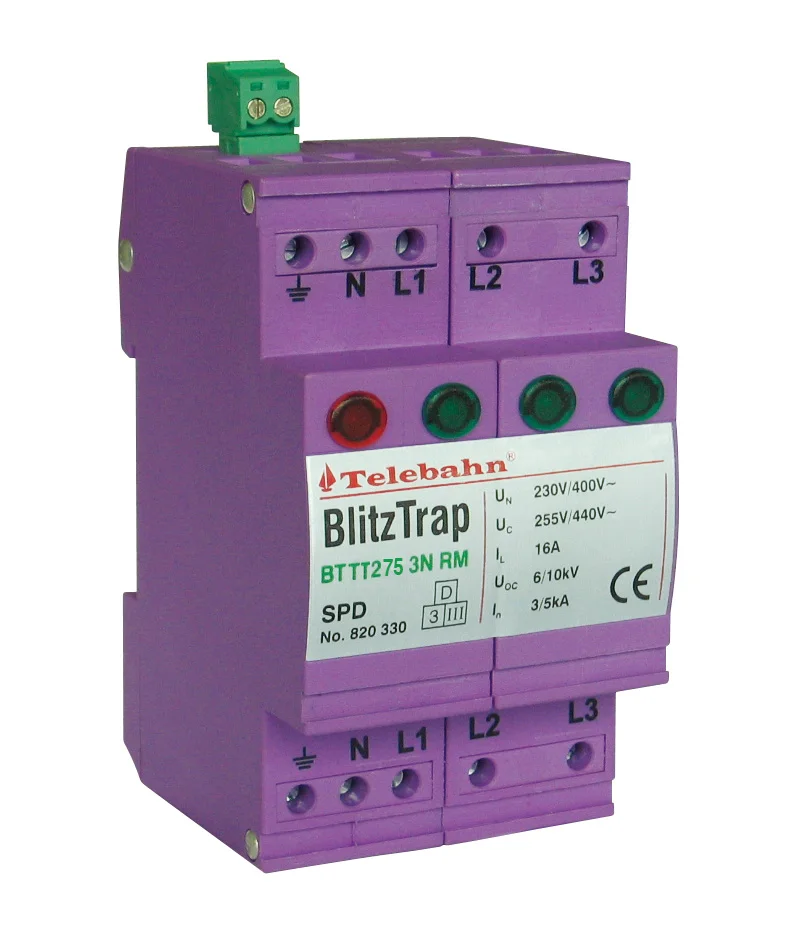 Online Shopping Class C 3P+N 280V Surge Arresters Made In China Solar Surge Protective Device