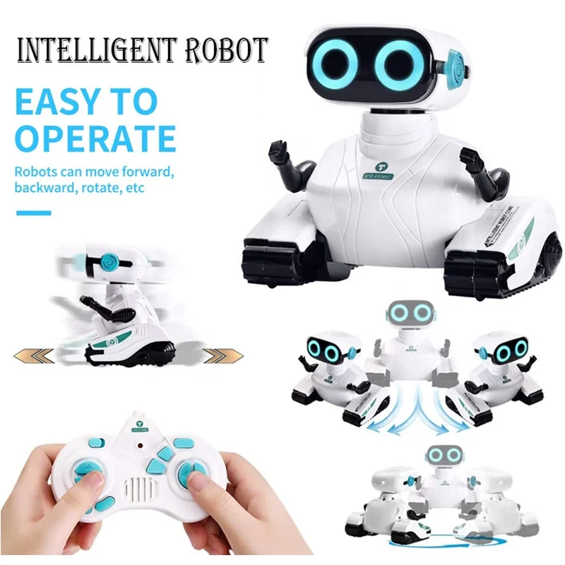 2.4G R/C 4 Channel Remote Control Robot With Sound And Lights Electric Mini Intelligent Robot Smart RC Robot Toys For Kids