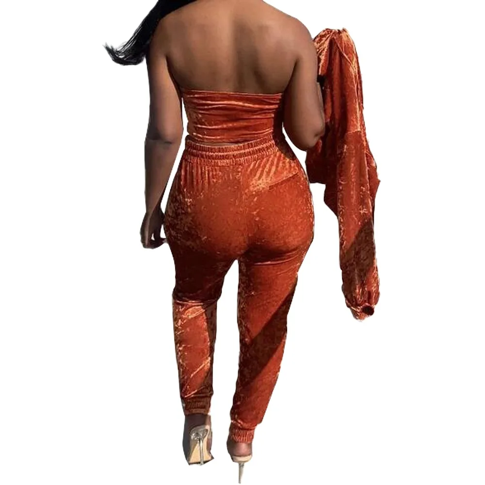 Women Clothes Sexy Cardigan And Long Pants 3 Piece Set Velvet Hoodies Sweatsuit Jogging Suits Winter Outfits For Women