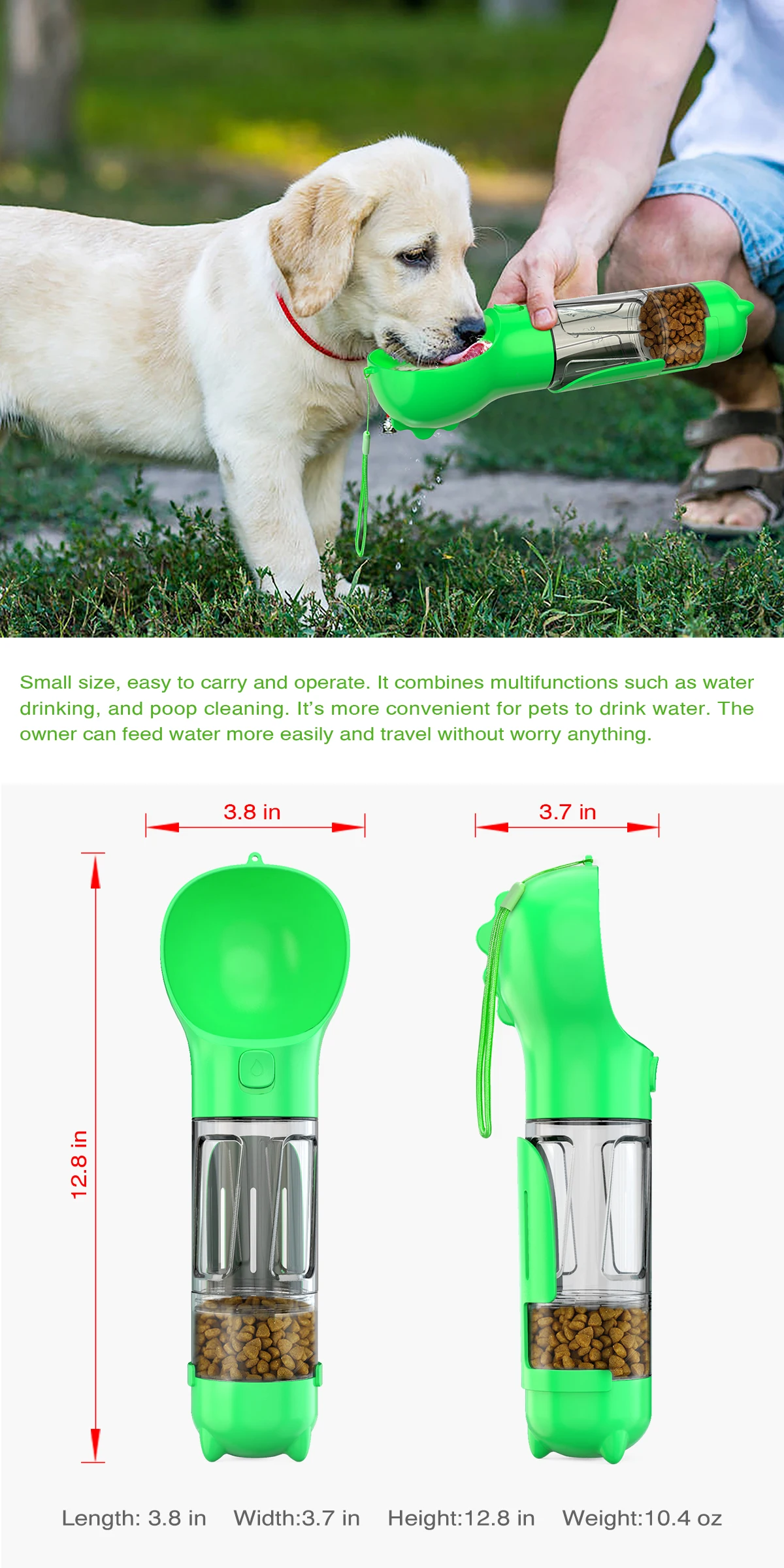 
Amazon Hot Sale pet drinking water bottle pet travel drinking food water for pets 