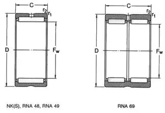 Without inner ring needle roller bearing NK110/40 needle bearing