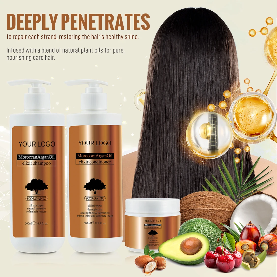 Wholesale Price Banata Oil Nourishing And Repair Hair Shampoo Natural Argan Oil Shampoo Customized Logo