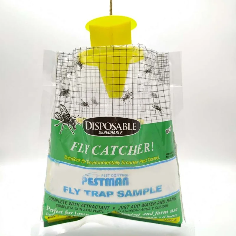 Convenient Hanging Outdoor Disposable Hanging Fly Trap Trampa para Moscas Flies Catch Catcher Fly Trap Attractant