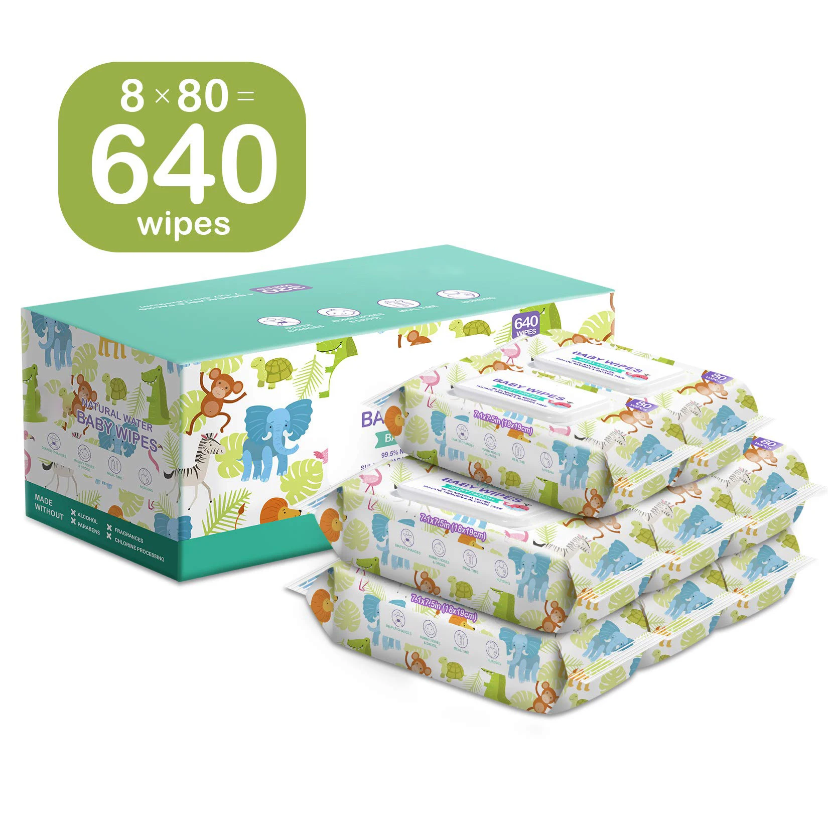 Customized Baby Wet Tissue Spunlace Fabric Non Woven Baby Hand Mouth Wipe Skincare Nature Organic Baby Wipes OEM