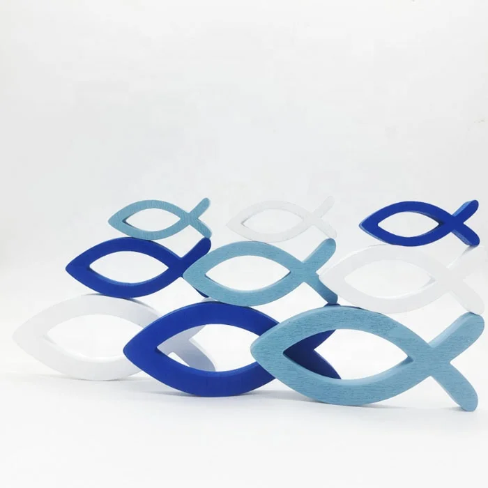 Marine Wooden Crafts Ornaments Creative Marine Style Wall Sign Home Decorations Colorful Carving