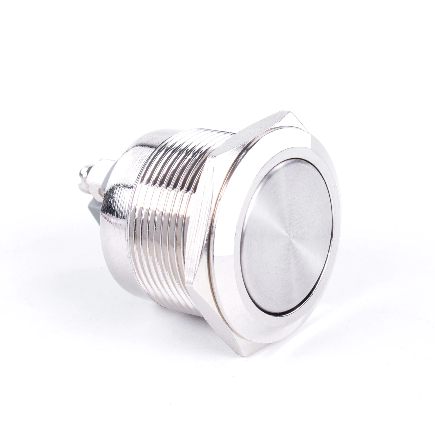 22 mm flat head small Waterproof Metal Push Button Self-rest/Self-lock 3/6/12/24/110/220V Switch no LED waterproof Screw foot