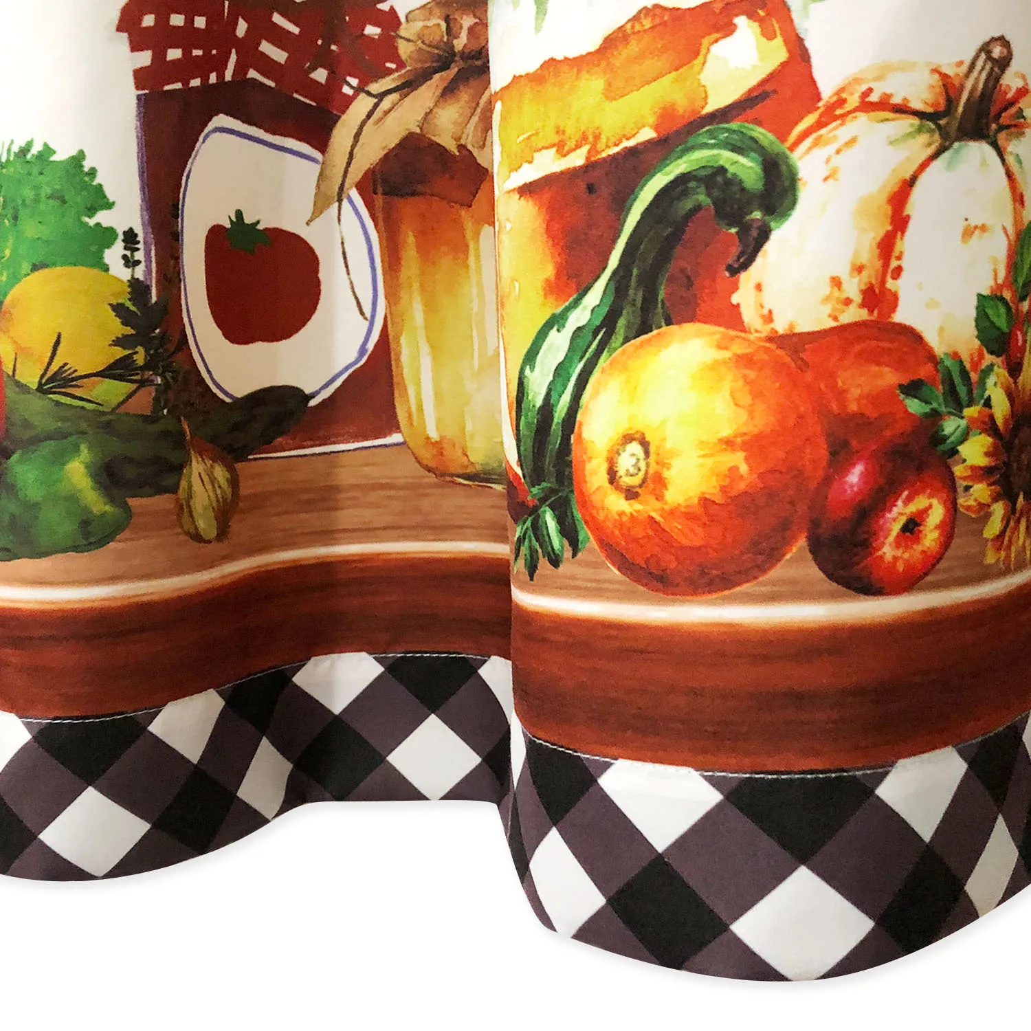 Custom Printed Kitchen Window Valances Tier Kitchen Curtain for Home Decoration 3 Pieces Set