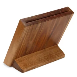 Premium Acacia Wood Kitchen Knife Holder Magnetic Universial Knife Block for KitchenKnife