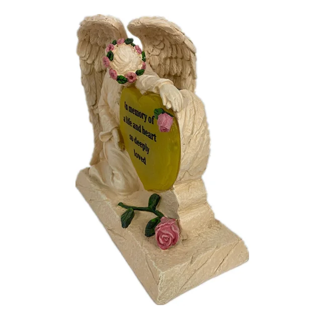 Angel Holding Heart solar garden decoration Powered Memorial Decoration