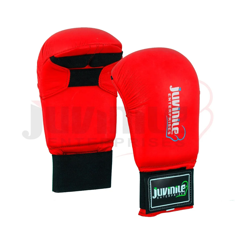 High Quality Soft PU Karate Mitts Red and Black Combination & Customized Flag OEM Designs JUVINILE Aldults JE-2791 Unisex,unisex