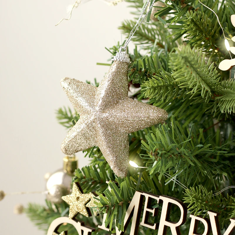 45CM Factory Sale PE PVC Christmas Table Top Tree With Ball Pine Cone and Linen Wrapped Christmas Decoration Supplies