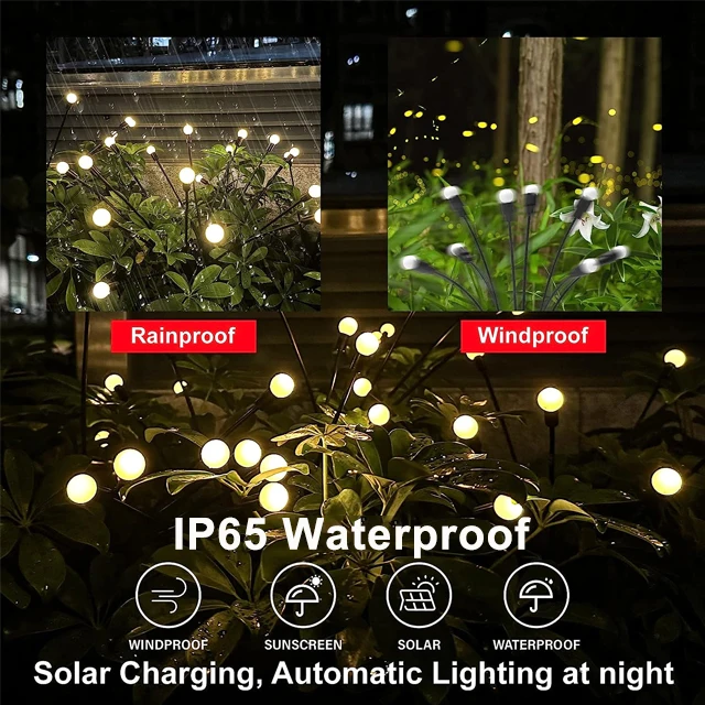 Solar Powered Firefly Garden Light Firefly Swaying Light Color Changing Rgb For Yard Patio Pathway Decoration Outdoor SolarLight