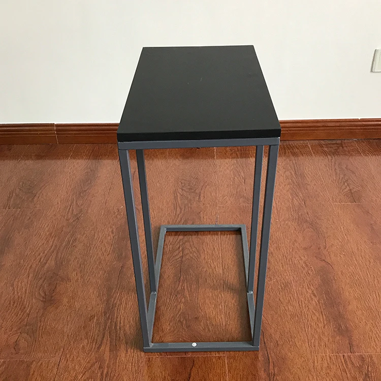 
Modern metal legs MDF top movable over bed computer side table 