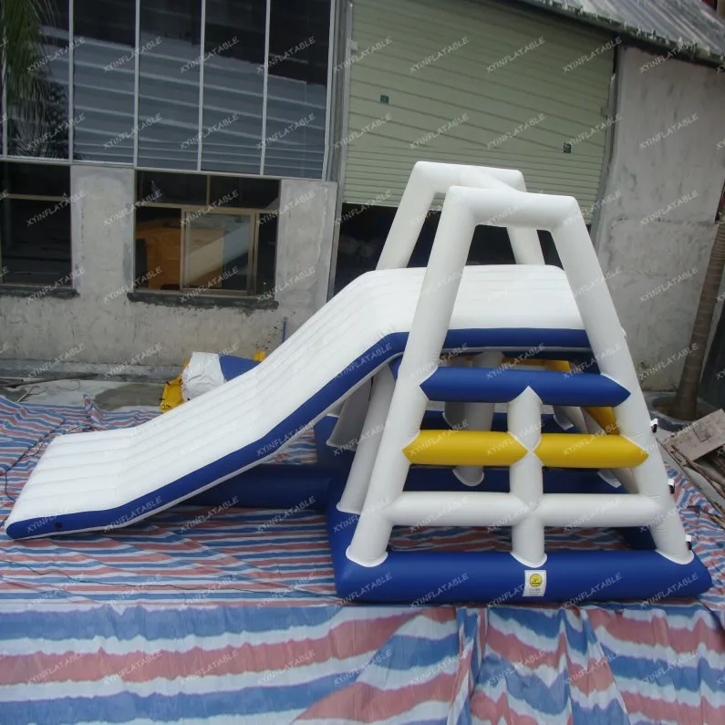 Factory wholesale outdoor floating inflatable tower slide inflatable water climbing slide for pool lake