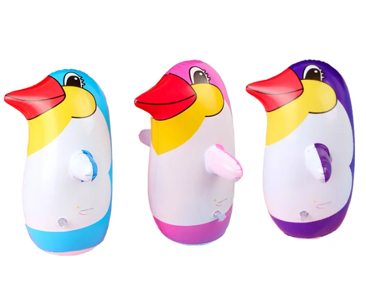 Wholesale 35cm Eco-friendly Pvc Inflatable Penguin Tumbler and Inflatable Animal Tumbler Toy Tumbler Promotional Gifts