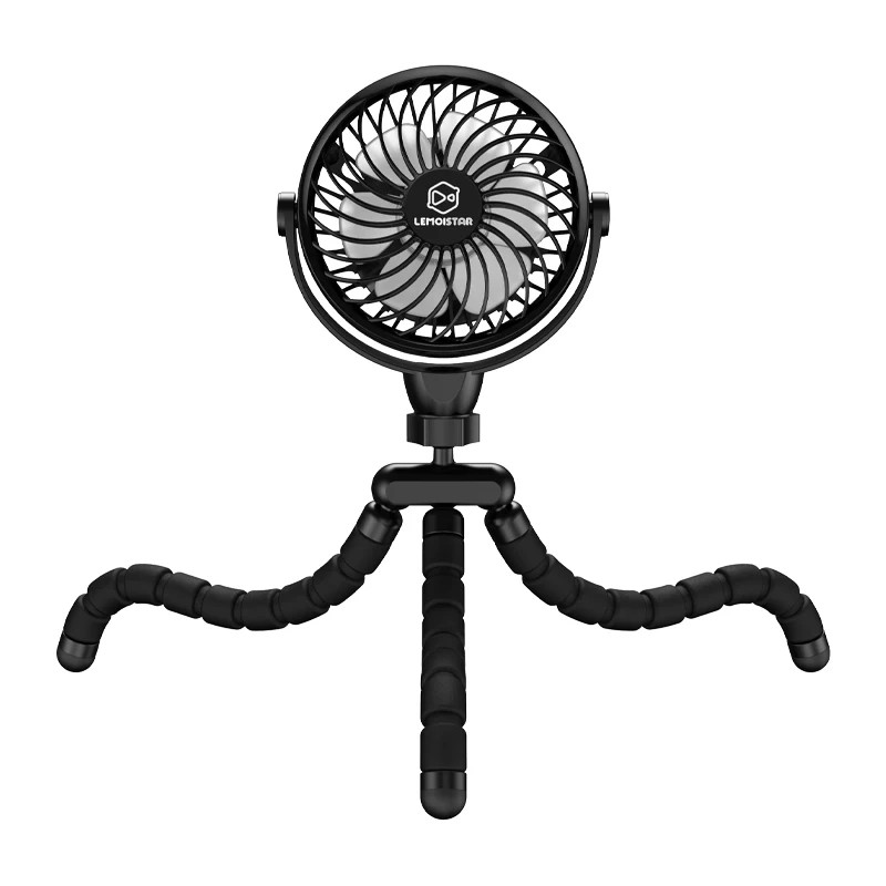 2022 New Rechargeable Battery Standing Micro Usb Air Cooling Chinese Oem Folding Chargeable Octopus Desk Mini Fan For Home Room