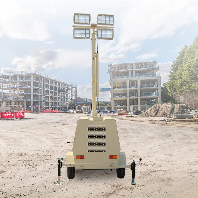 Hot Sale Mobile Light Tower for Factory Construction LED Diesel Engine Light Tower Manufacturer Tower Lights