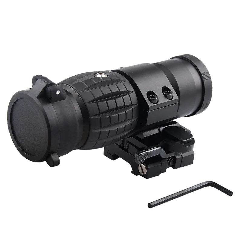Tactical shooting Compact gun 4x magnifying Optics rifle scope With Adjusted Flip up Mount for 551 558 red dot magnifier