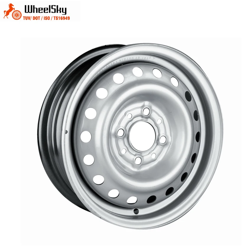 
Wheelsky ET1345406 S 13 inch 13x4.5 4x100 600kg load capacity silver steel trailer wheel 