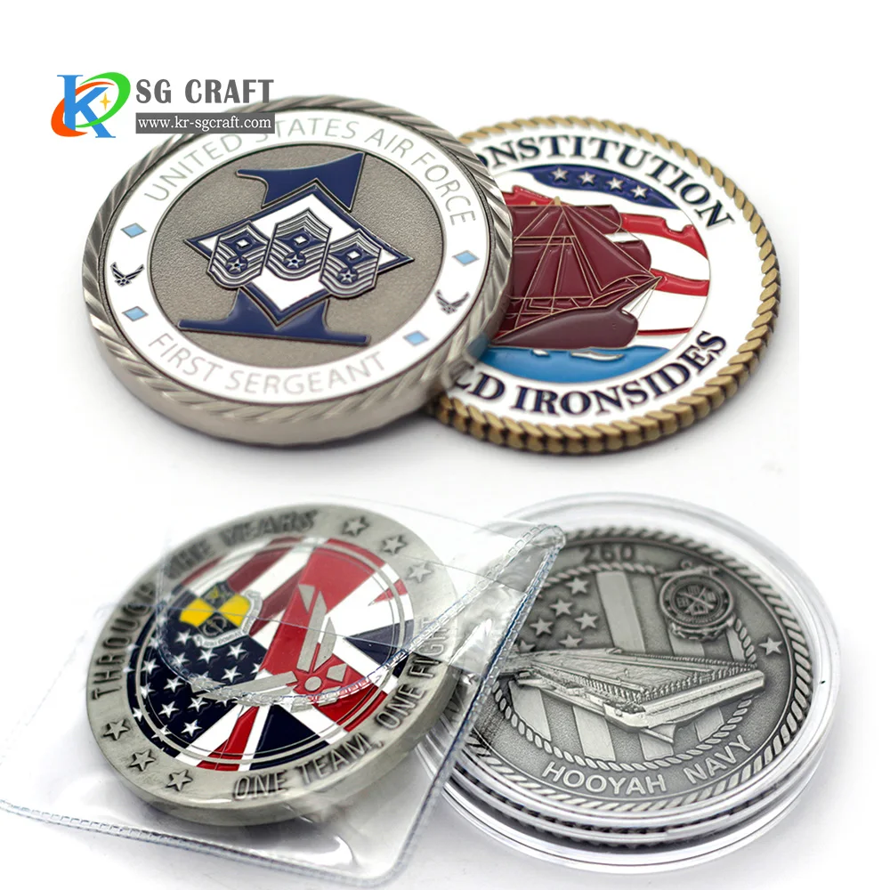 Custom 3d Metal Stamping Souvenir Collectible Coins Antique Plating Gold Silver Cooper Bronze Challenge Coin