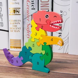 Hot Selling Montessori Dinosaur 3D Wooden Egg Puzzle Toys for Toddlers Dinosaur Egg Jigsaw Puzzle