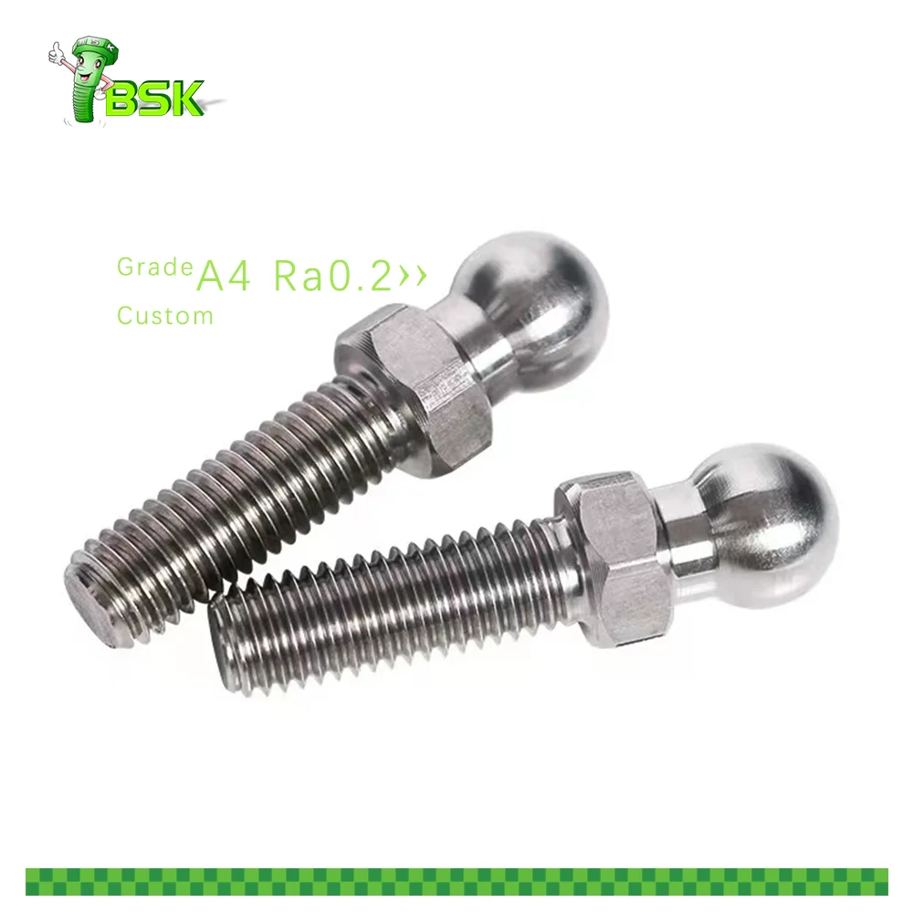 Custom Stainless Steel Threaded Male Hex Ball Head Bolt M5 M6 Pin ball stud Bolt End Fittings